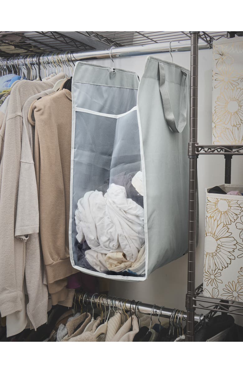 Core Home Set of 2 Hanging Laundry Hampers, Alternate, color, Hail Gray