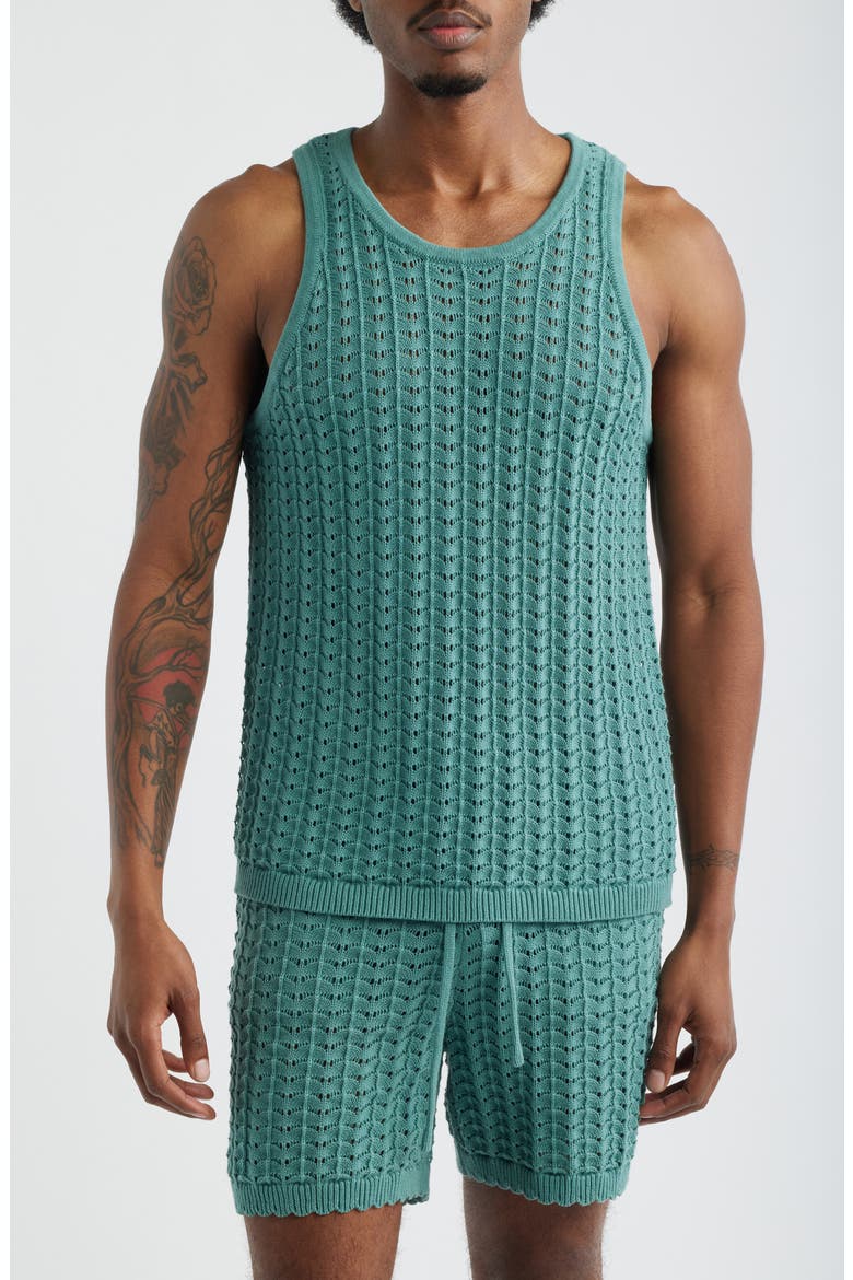 Salt Water Knit Tank, Main, color, TEAL