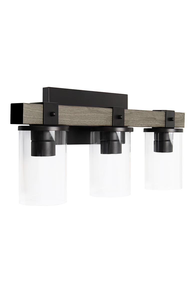 Farmhouse Rustic Wood Style 3 Light Vanity, Alternate, color, GRAY