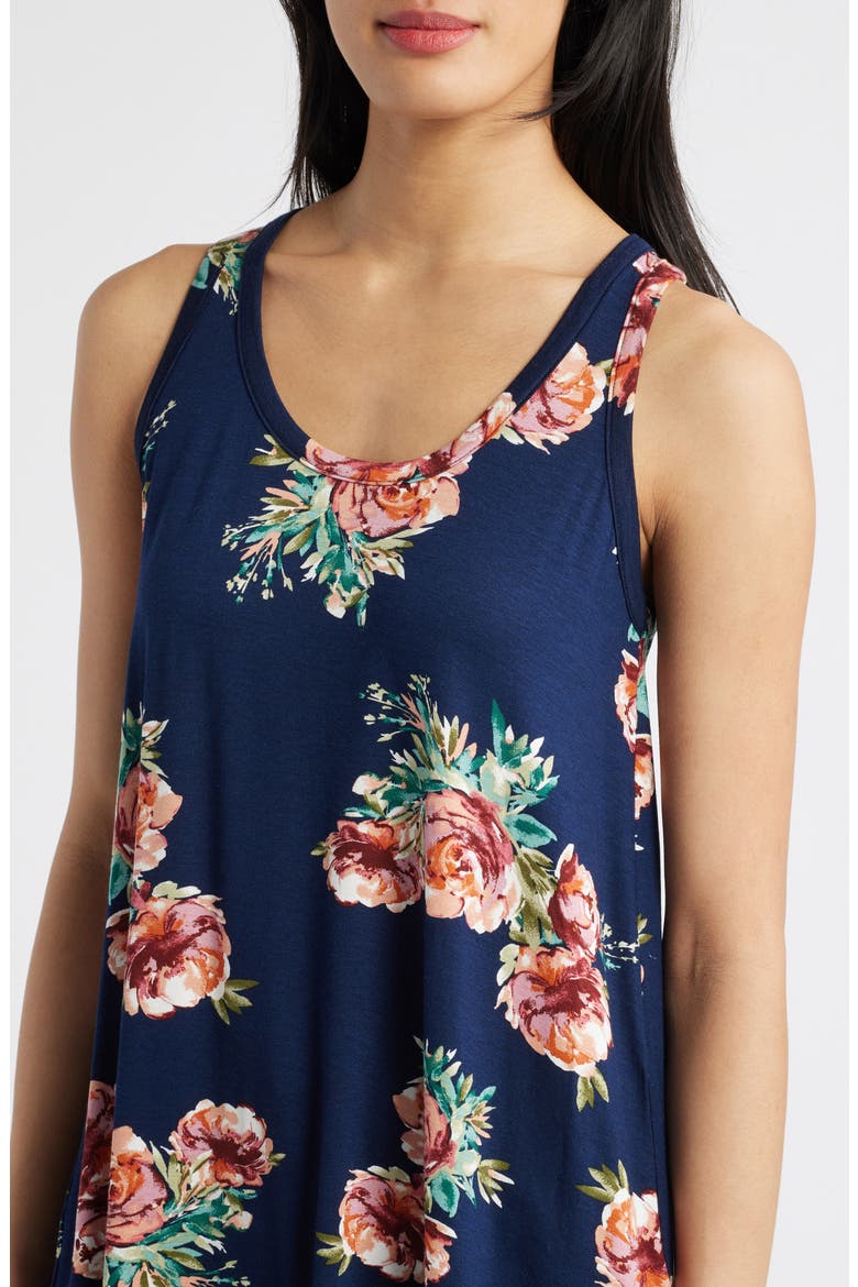 Floral Knit Swing Tank, Alternate, color, NAVY FLORAL