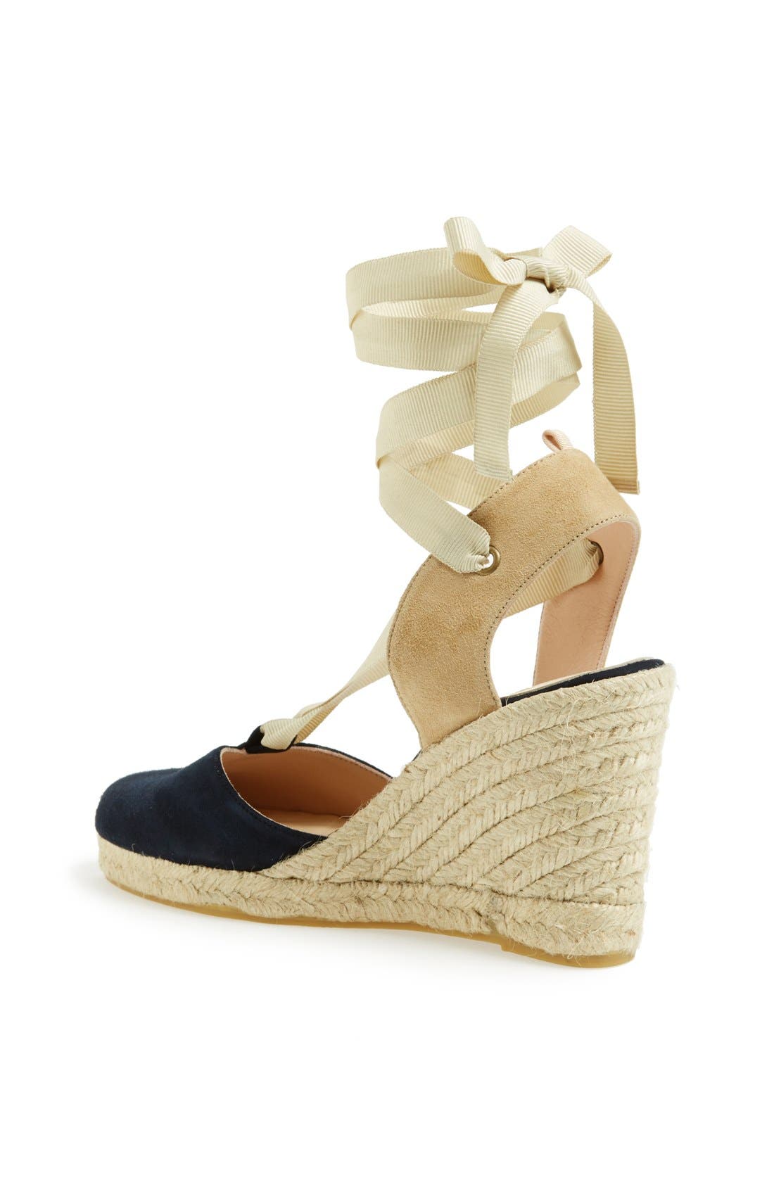 SJP 'Inez' Wedge Espadrille (Nordstrom Exclusive), Alternate, color, NAVY/ IVORY ANKLE RIBBON
