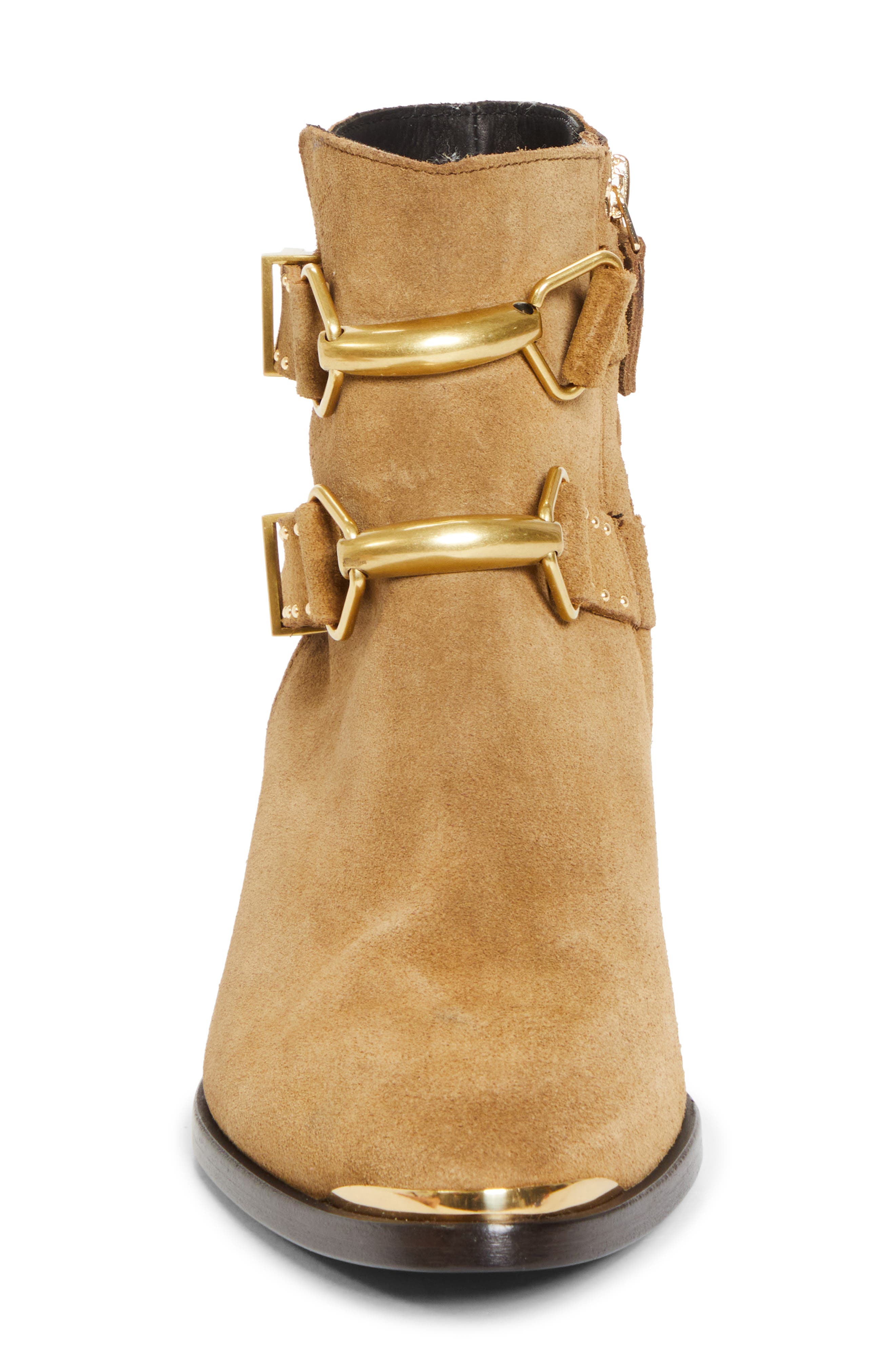 Isabel Marant Zalya Buckle Strap Bootie, Alternate, color, Taupe