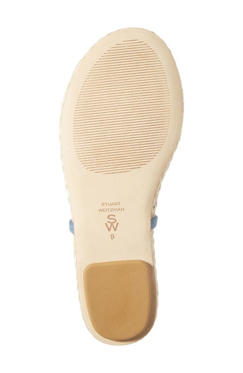Stuart Weitzman Felicity Denim Bow T-strap Sandals In Washed/natural
