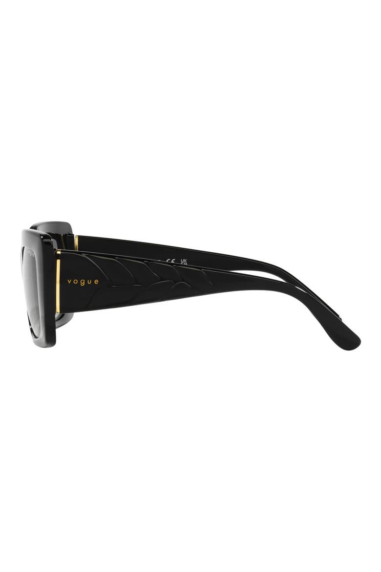 52mm Gradient Rectangular Sunglasses, Alternate, color, BLACK