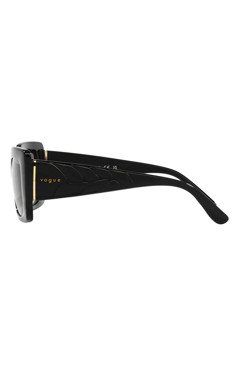 VOGUE 52mm Gradient Rectangular Sunglasses, Alternate, color, Black