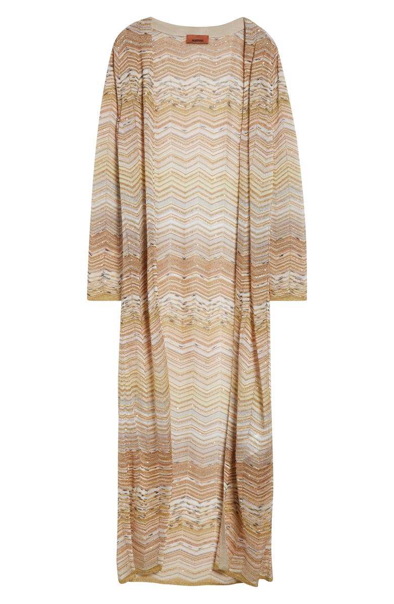 Missoni Metallic Zigzag Jacquard Duster, Main, color, Light Gold Tones