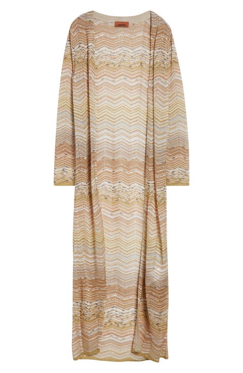 Metallic Zigzag Jacquard Duster