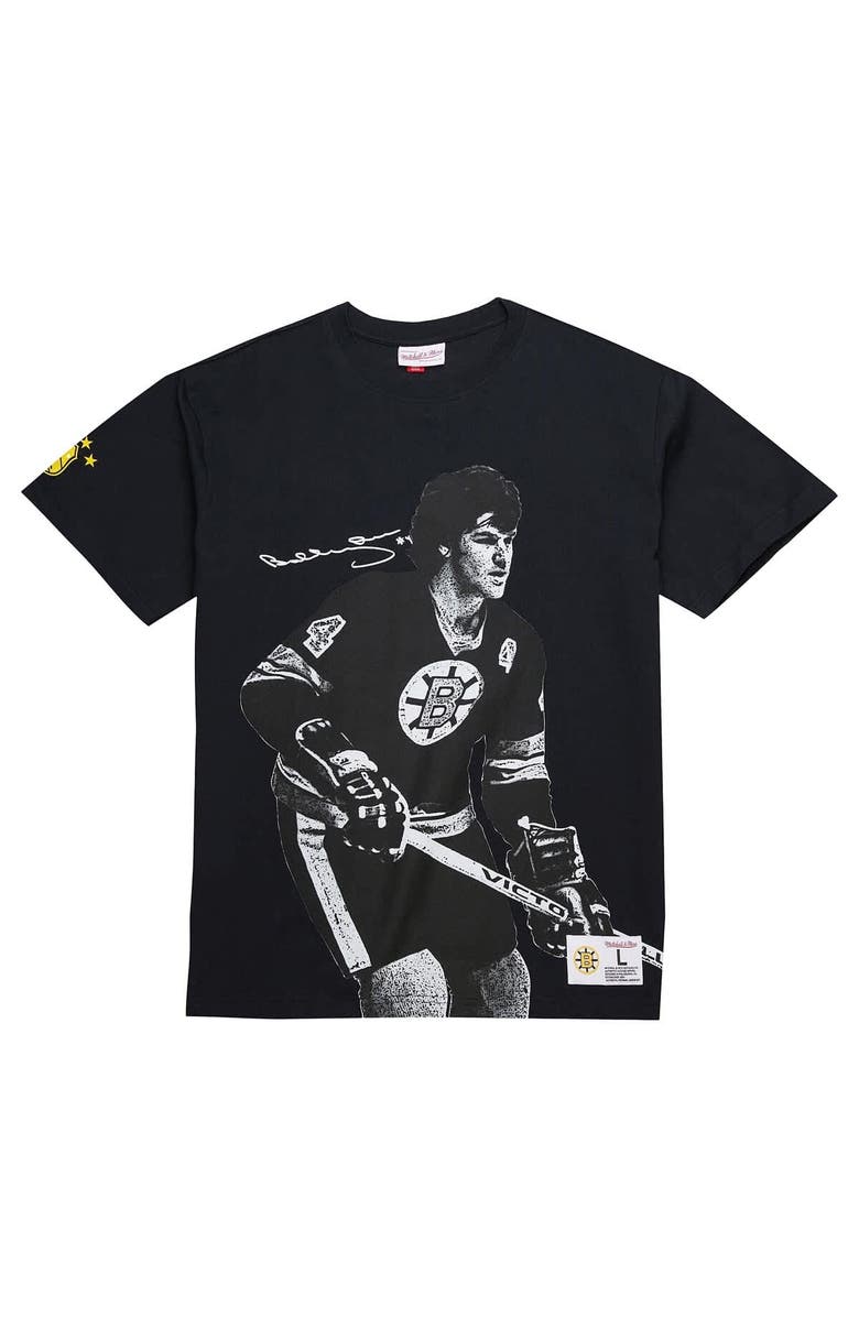 Mitchell & Ness Men's Mitchell & Ness Bobby Orr Black Boston Bruins NHL Ultimate Player Vintage Logo T-Shirt, Alternate, color, 