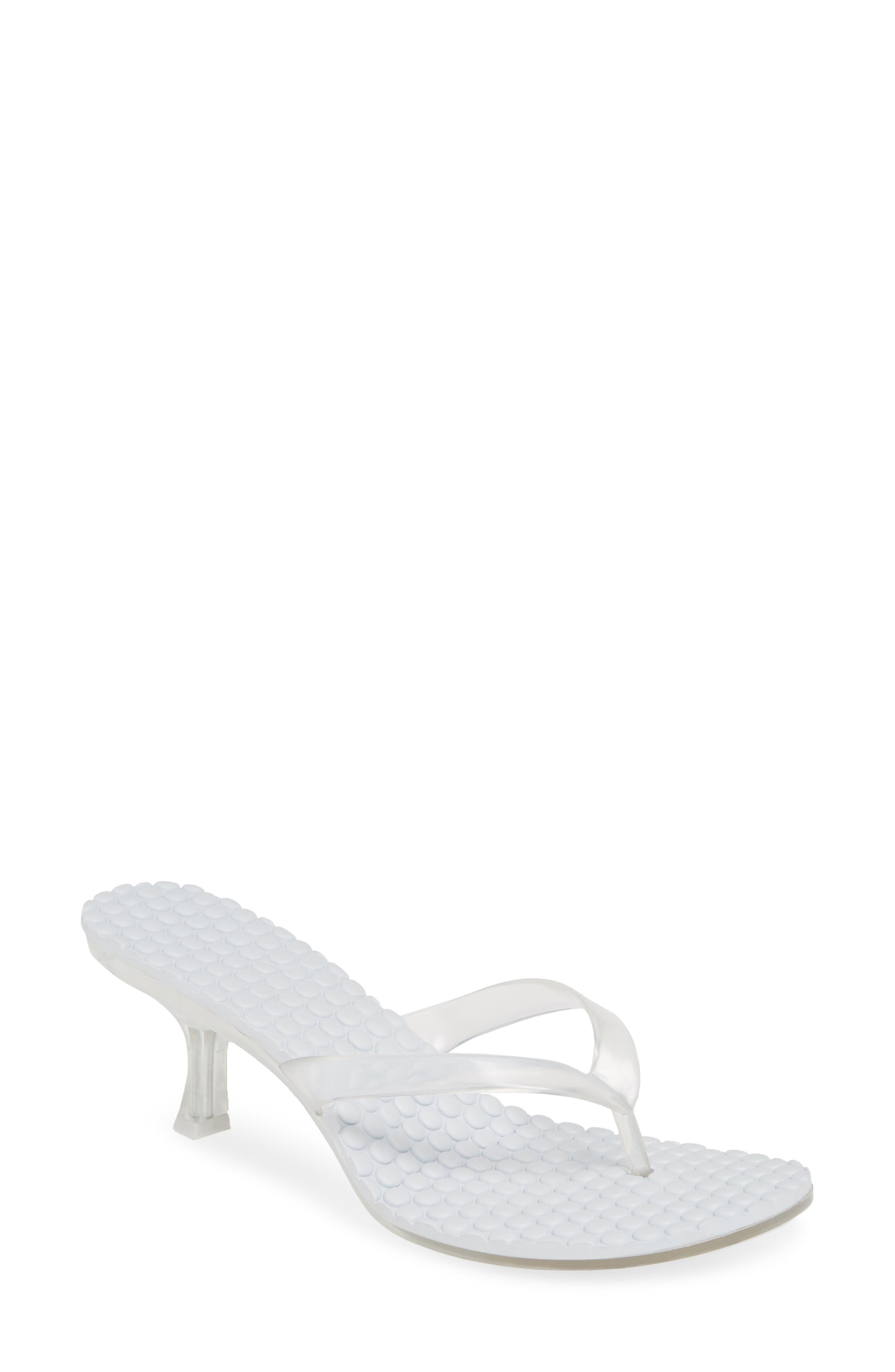 Thong 2 Slide Sandal, Main, color, CLEAR FAUX LEATHER