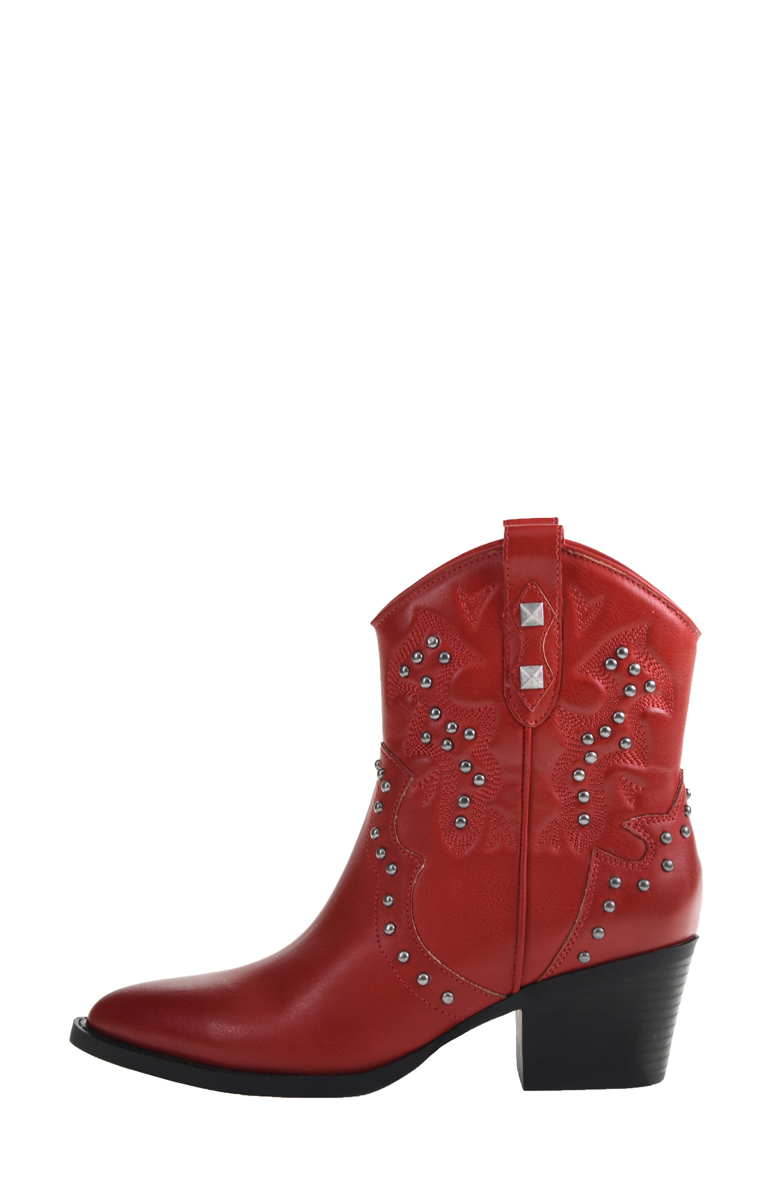 Nowhere Pointed Toe Western Boot, Alternate, color, RED