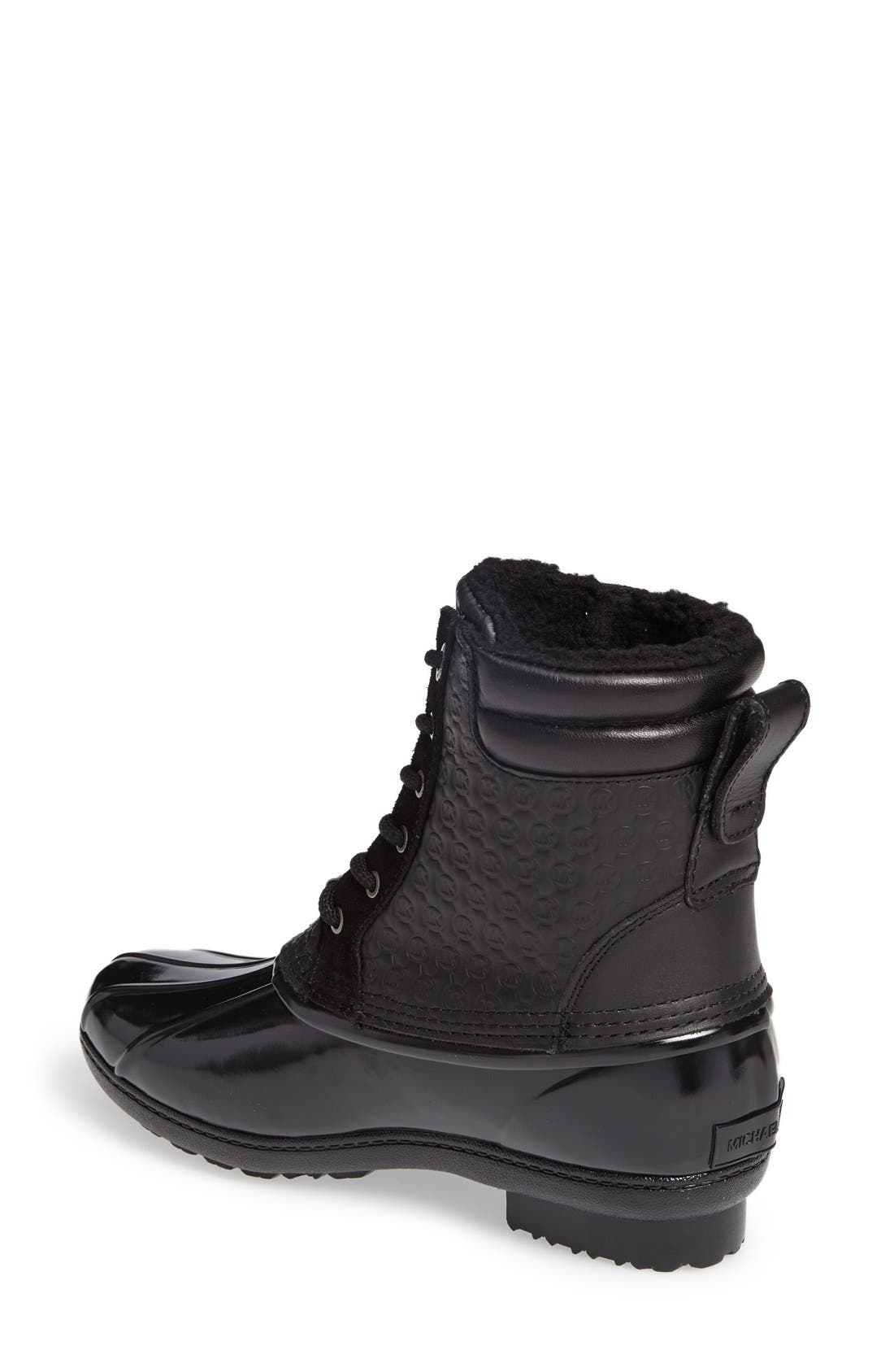 MICHAEL Michael Kors Easton Lace-Up Faux Shearling Lined Duck Boot, Alternate, color, 