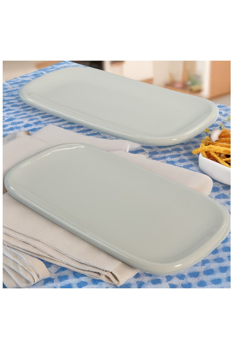 Set of 2 Assorted Impulse Rectangular Platters, Alternate, color, WHITE