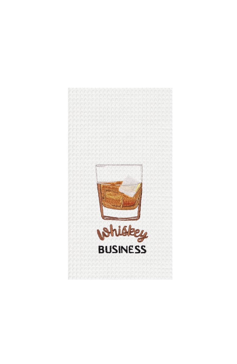 C&F Home "Whiskey Business" Waffle Weave Dishtowel, Main, color, Brown