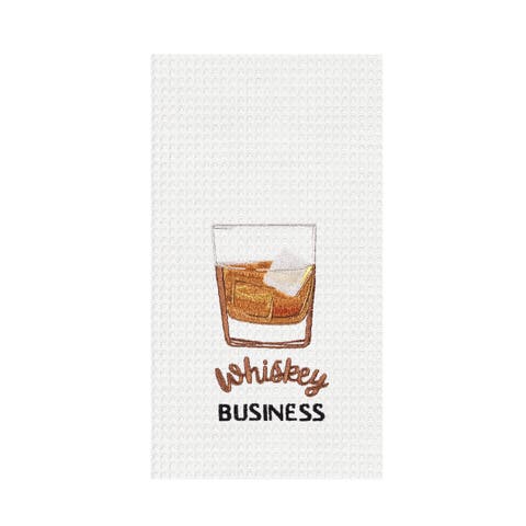 "Whiskey Business" Waffle Weave Dishtowel