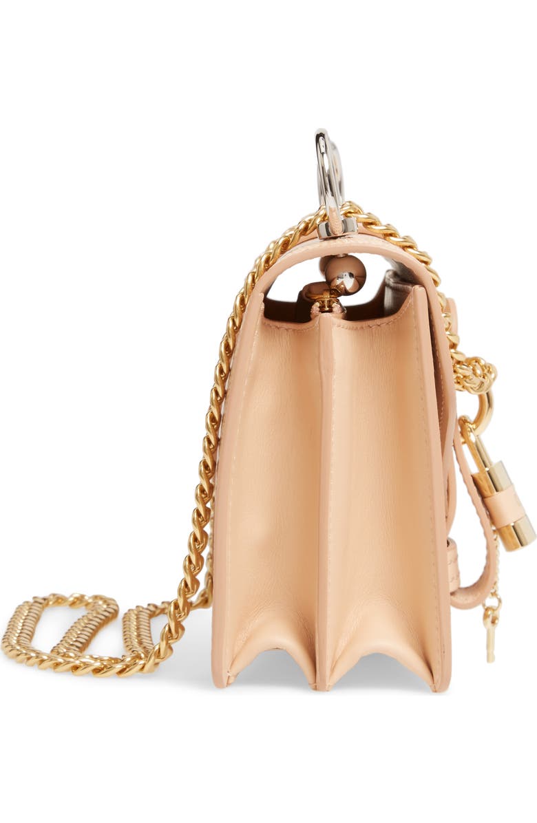 Chloé Aby Chain Reptile Embossed Calfskin Leather Shoulder Bag, Alternate, color,