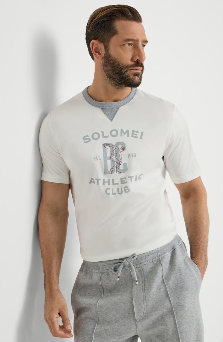 Brunello Cucinelli T-shirt with print, Alternate, color, Off-White