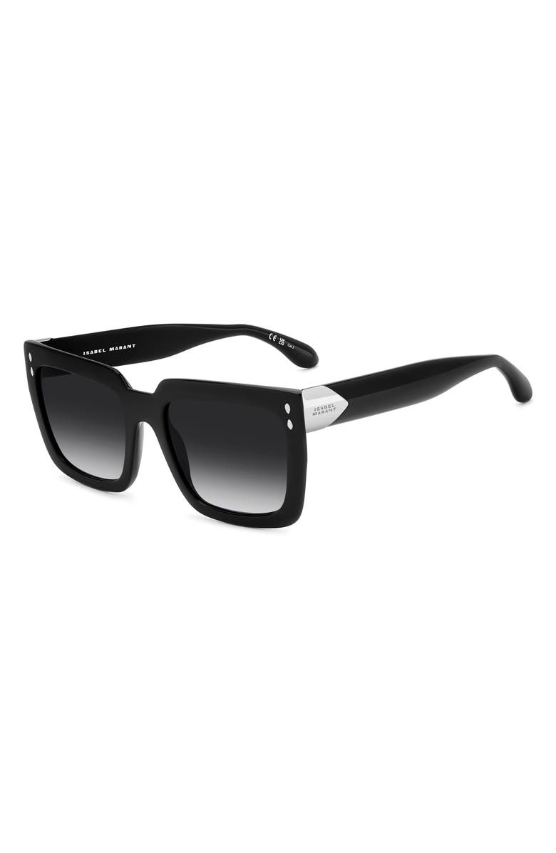 Isabel Marant 55mm Gradient Rectangular Sunglasses, Alternate, color, Black/ Dark Grey Sf
