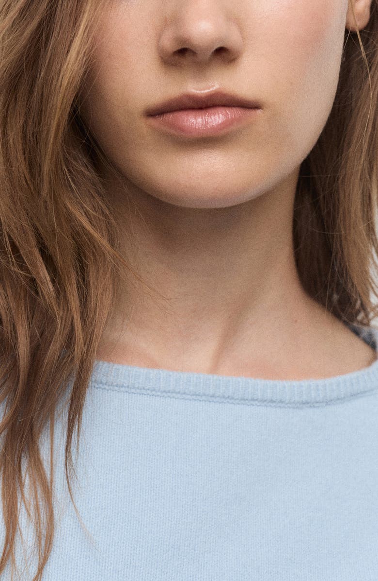 MANGO Boat Neck Sweater, Alternate, color, Sky Blue