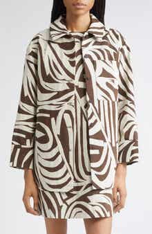Marimekko Rakenne Jokuraita Abstract Print Cotton Blend Jacket