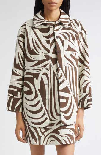 Marimekko Rakenne Jokuraita Abstract Print Cotton Blend Jacket