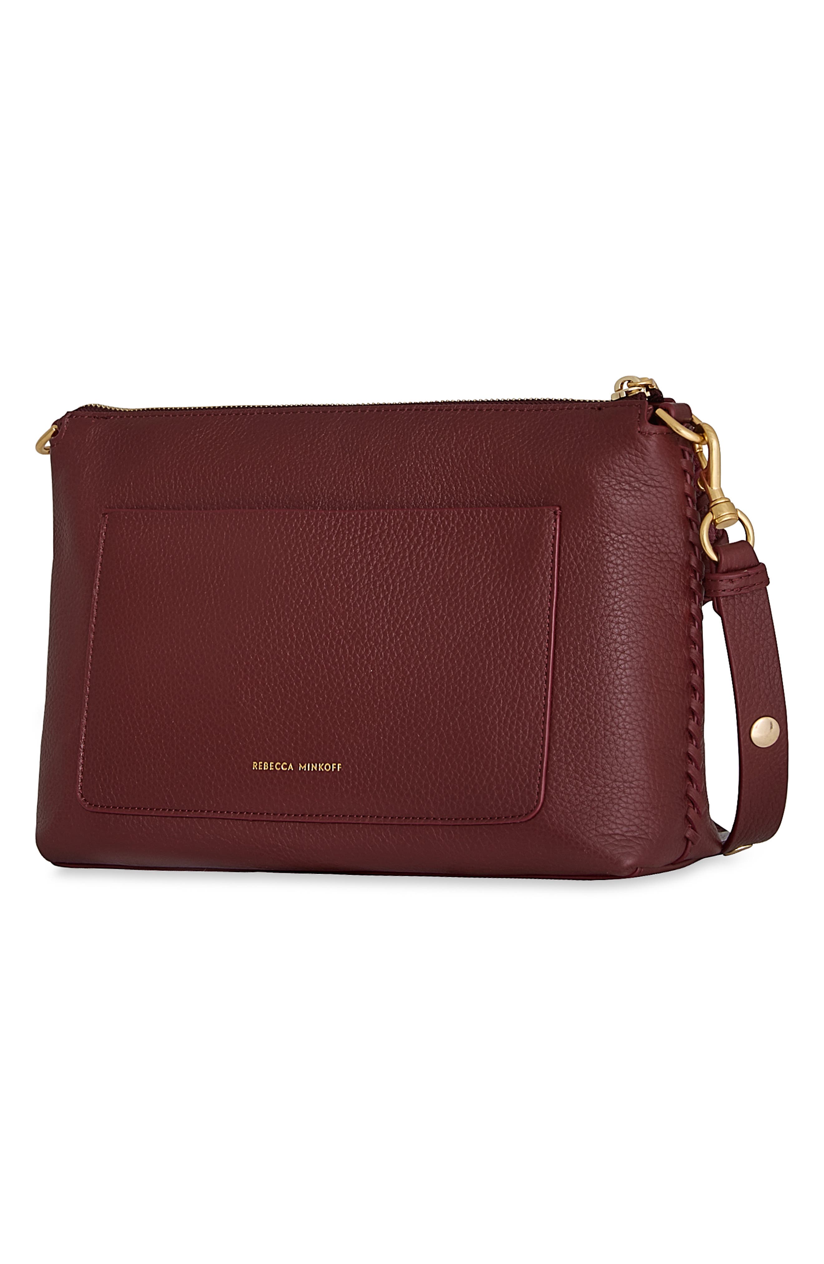 Darren Top Zip Leather Shoulder Bag (Nordstrom Exclusive), Alternate, color, OXBLOOD