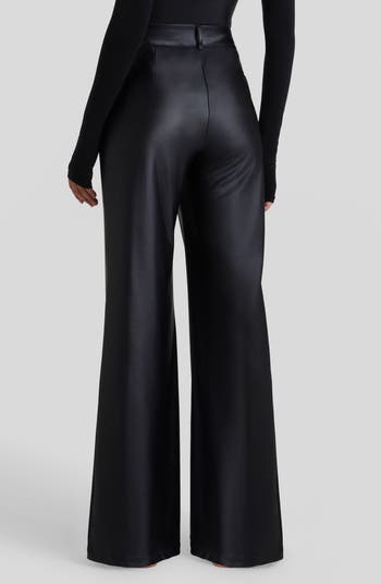 Matte Metallic Wide Leg Pants