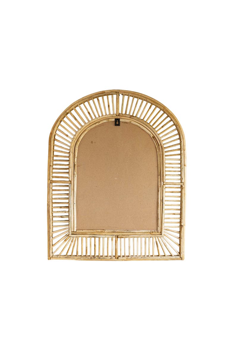 Arched Cane Wall Mirror Natural Cane & Glass, Alternate, color, Brown