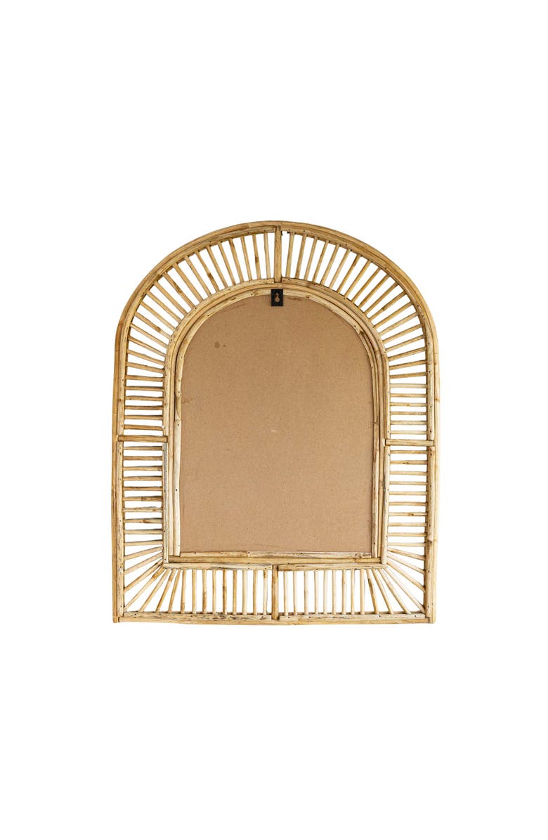 Foreside Home and Garden Arched Cane Wall Mirror Natural Cane & Glass, Alternate, color, Brown