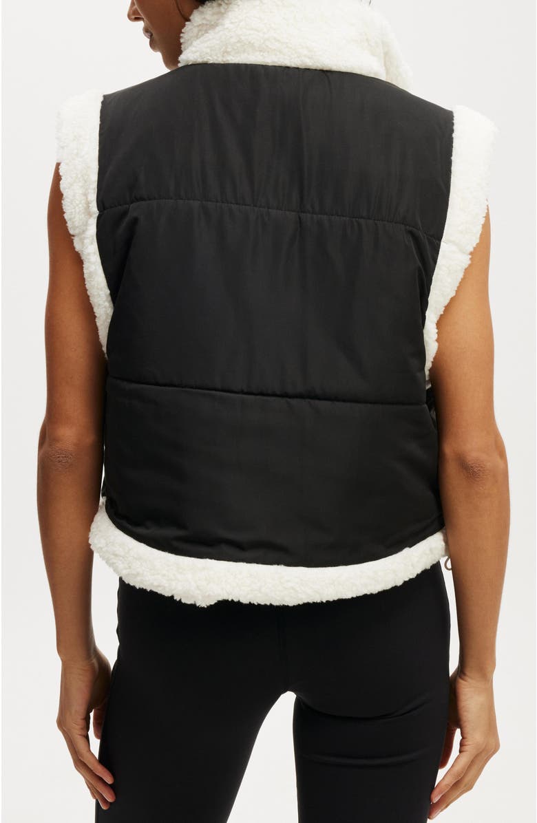 COTTON ON BODY Women's Active Mother Puffer Soft Fleece Reversible Vest, Alternate, color, 