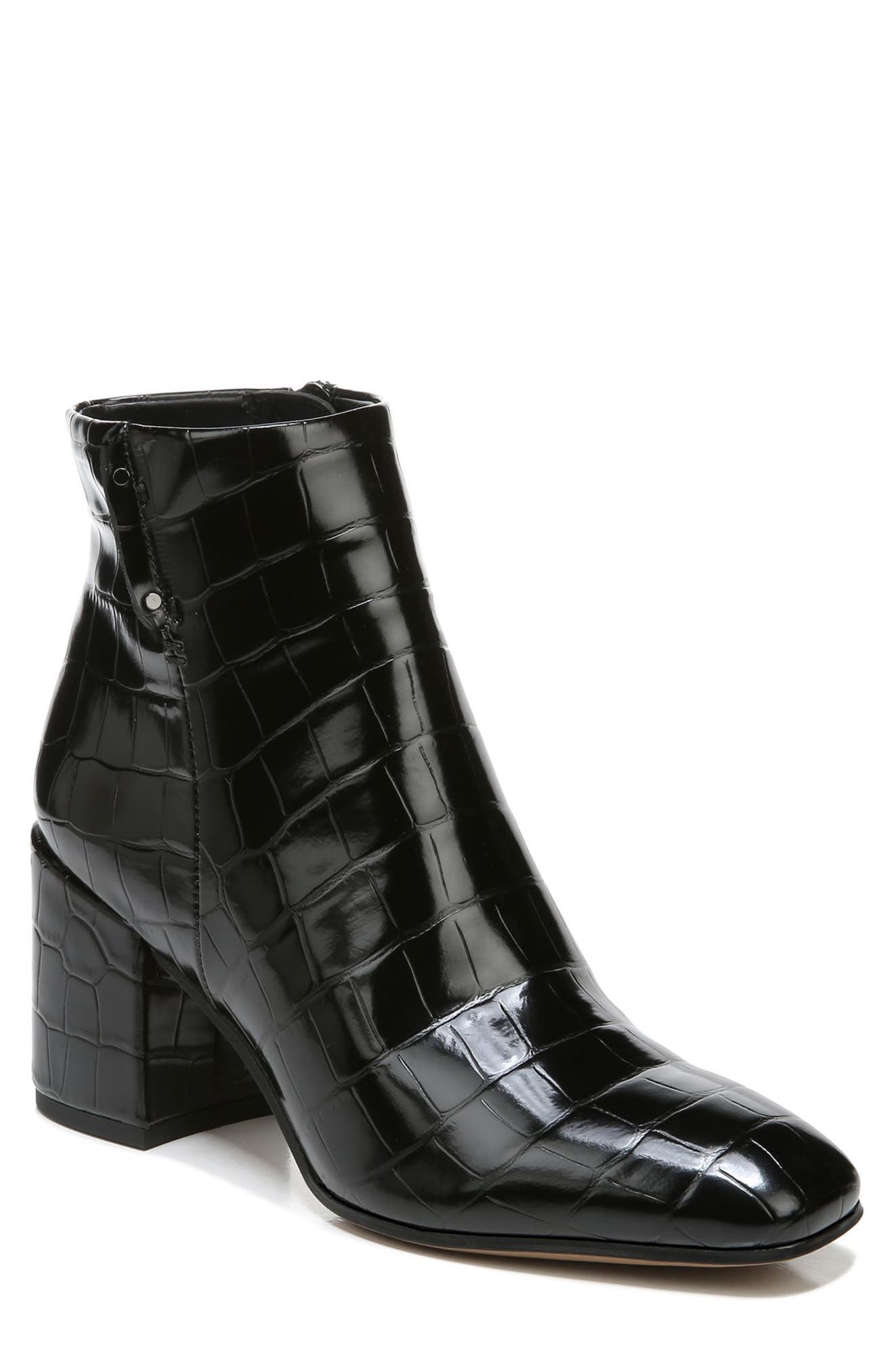Franco Sarto Tenton Croc Embossed Bootie, Main, color, 