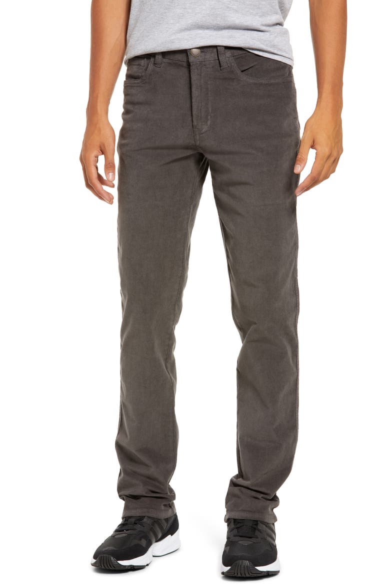 Stretch Corduroy Five Pocket Pants, Main, color, CHARCOAL