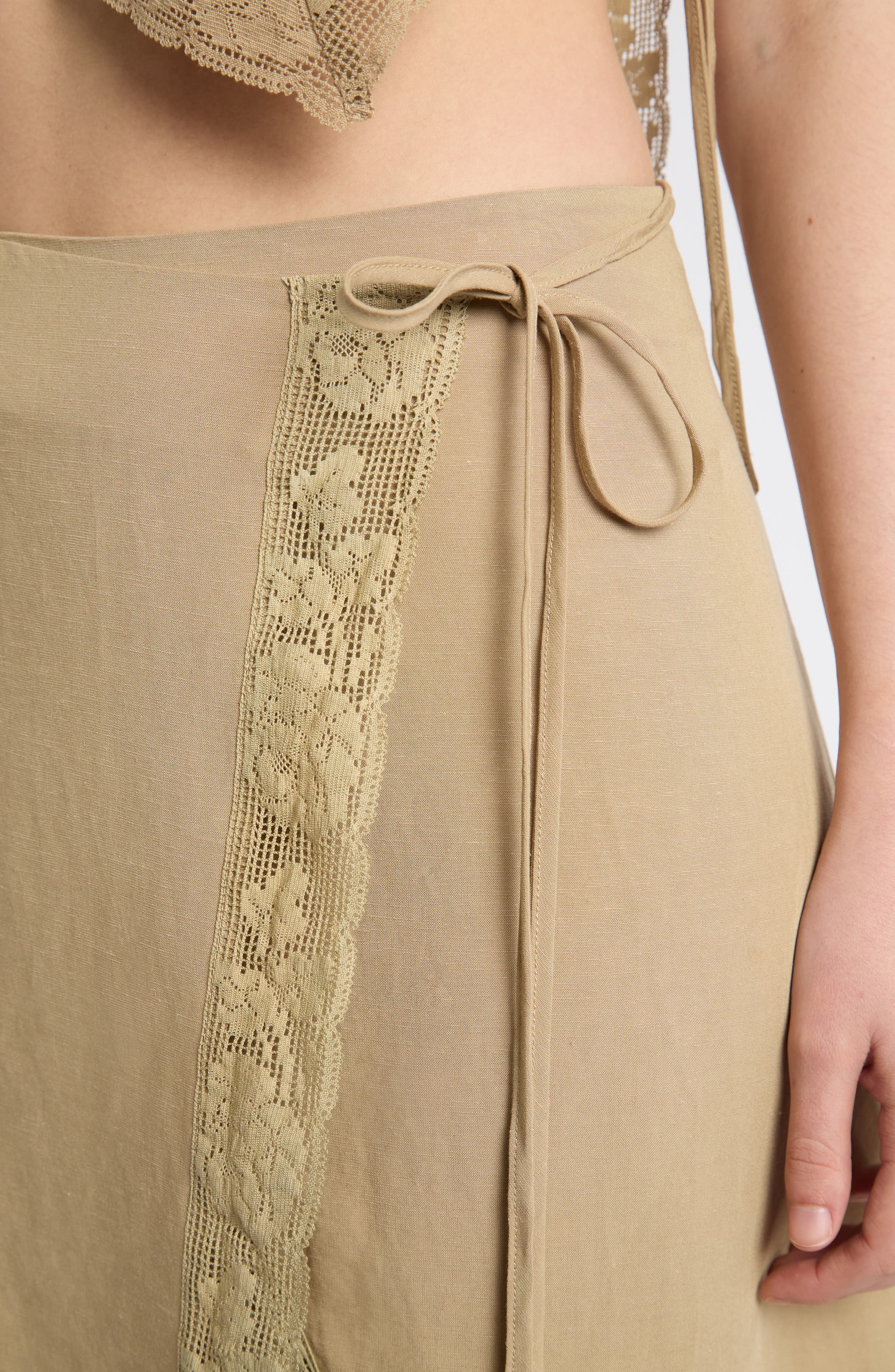 Lace Trim Wrap Miniskirt (Women) | Nordstrom