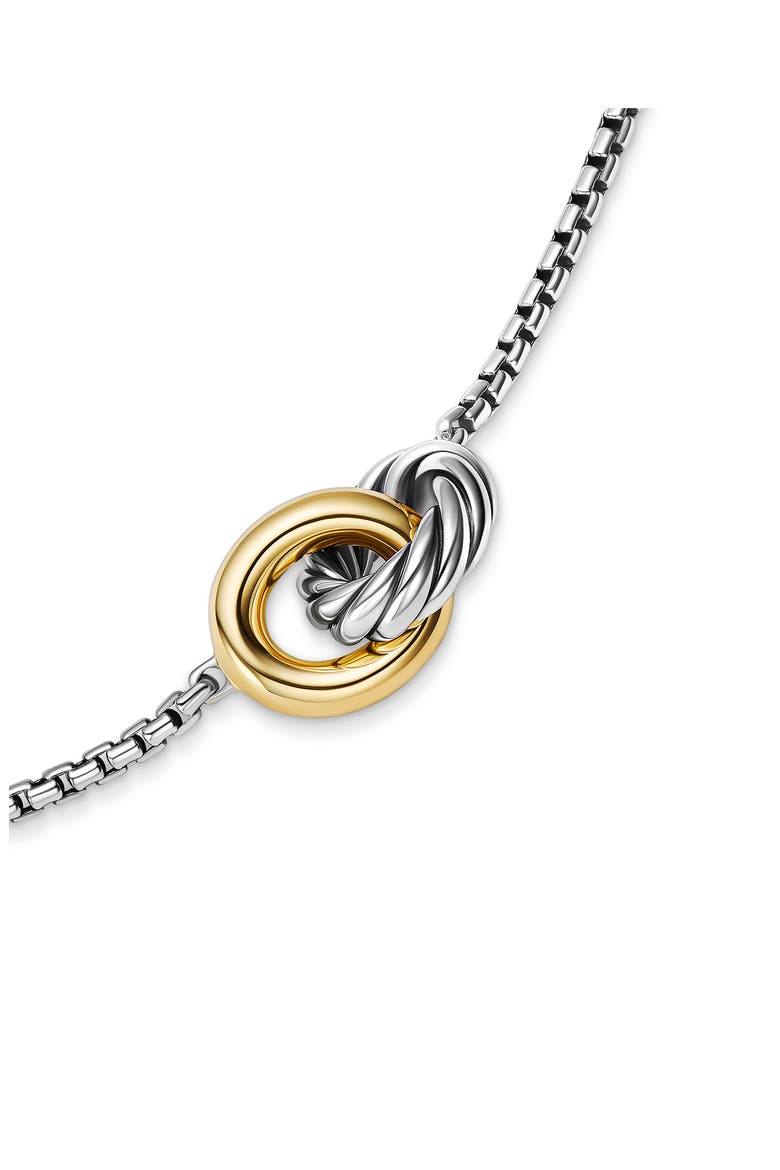 Petite Cable Linked Hoop Necklace, Alternate, color, STERLING SILVER/ GOLD
