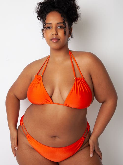 Villa Fresca Bianca Bikini Swimsuit Top In Tangerine