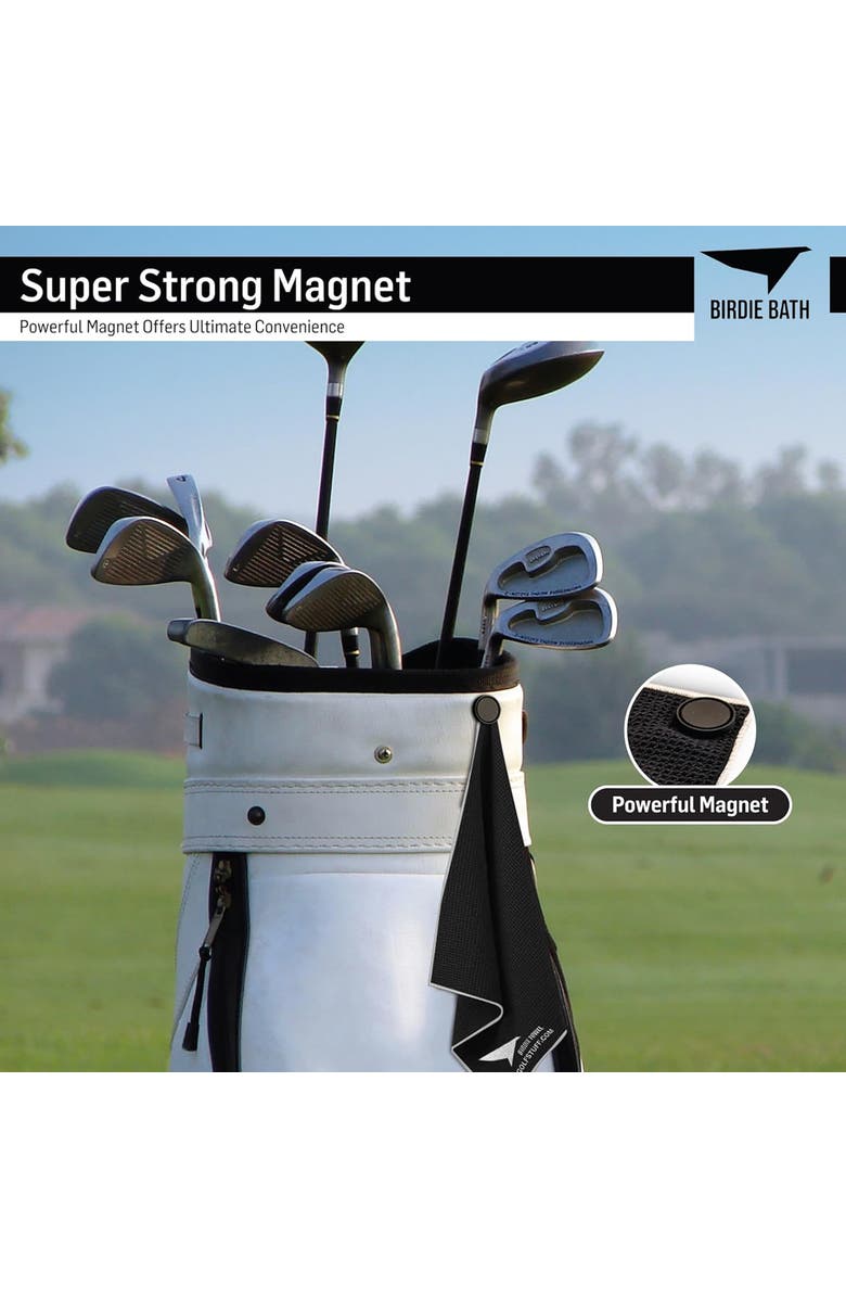 Birdie Bath Magnetic Golf Towel, Alternate, color, Black