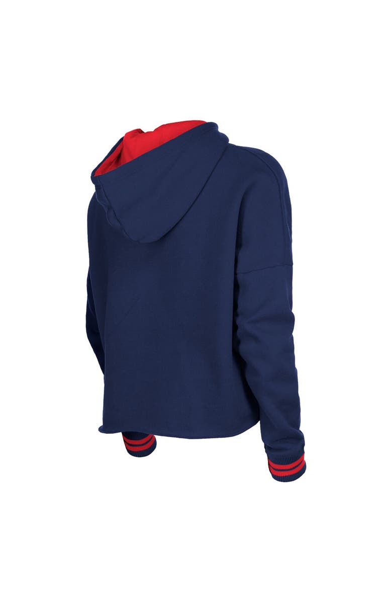 5TH AND OCEAN BY NEW ERA Women's 5th & Ocean by New Era Navy USWNT Athleisure Cropped Fleece Pullover Hoodie, Alternate, color, Navy