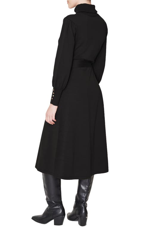 Julia Jordan Turtleneck Long Sleeve Midi Dress In Black