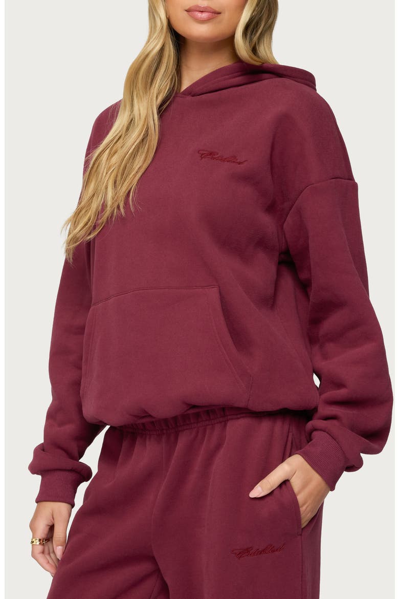 Basic Girl Oversize Hoodie, Alternate, color, BURGUNDY
