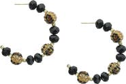 OLIVIA WELLES 14K Gold Plated Beaded Hoop Earrings