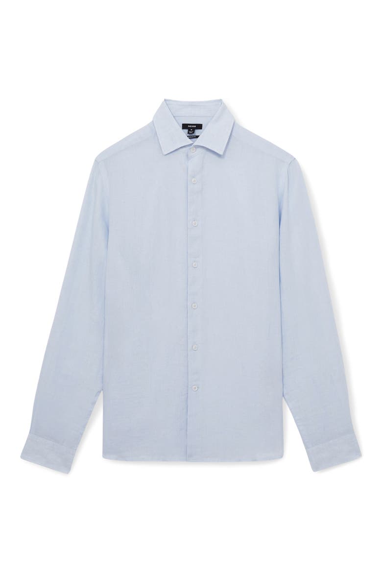 Ruban Linen Button-Up Shirt, Alternate, color, PALE BLUE