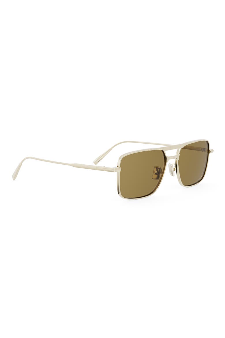 'DiorBlacksuit S17U 54mm Rectangular Sunglasses, Alternate, color, GOLD/ OTHER / BROWN
