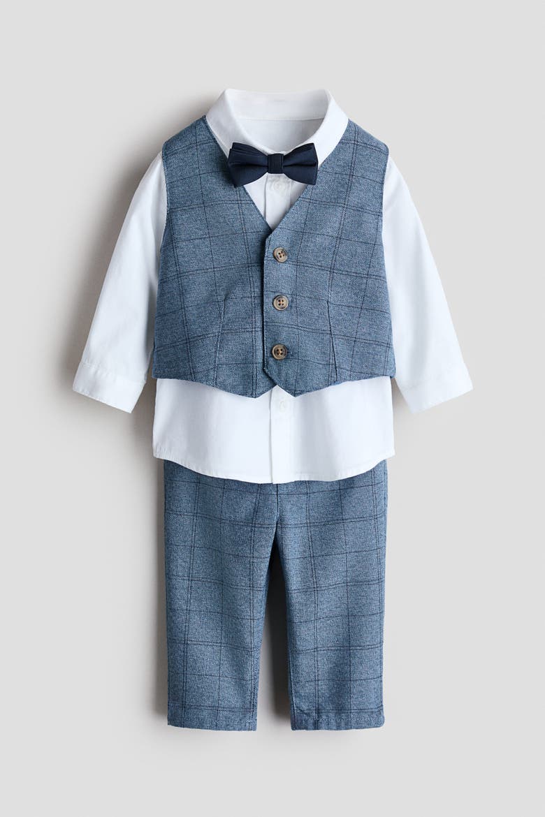 4-piece Dressy Set, Main, color, Blue/white
