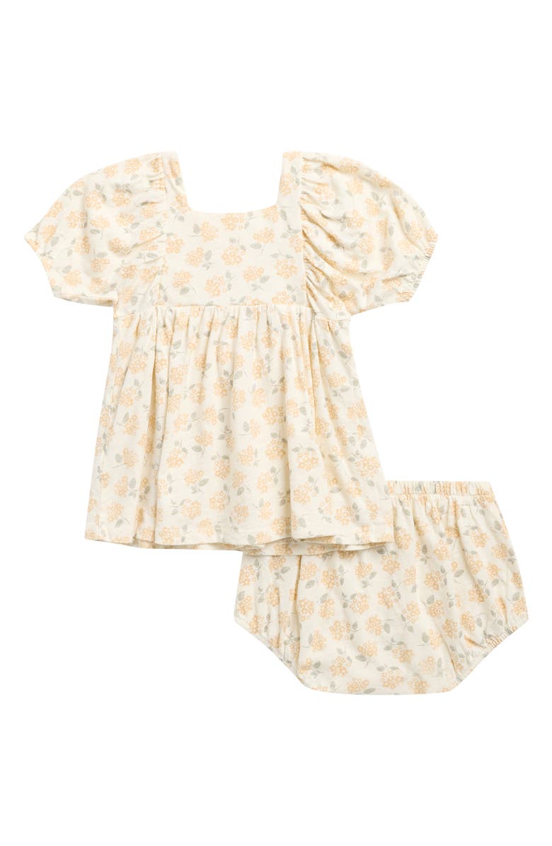 Rylee + Cru Drea Ditsy Floral Print Dress & Bloomers Set, Alternate, color, Ivory