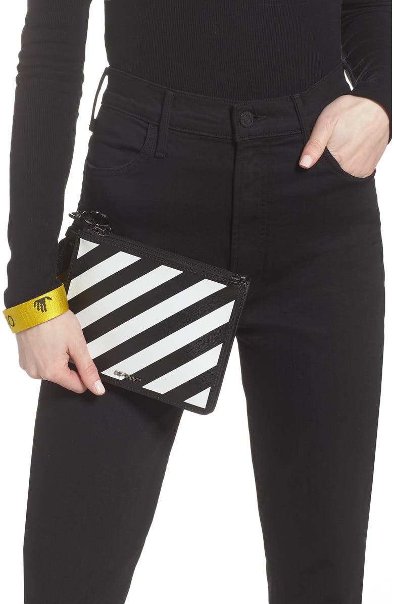 Off-White Diagonal Set of 2 Leather Pouches, Alternate, color,