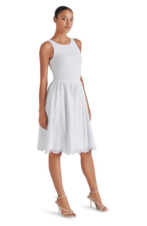 Steve Madden Julian Mixed Media Cotton Dress In White
