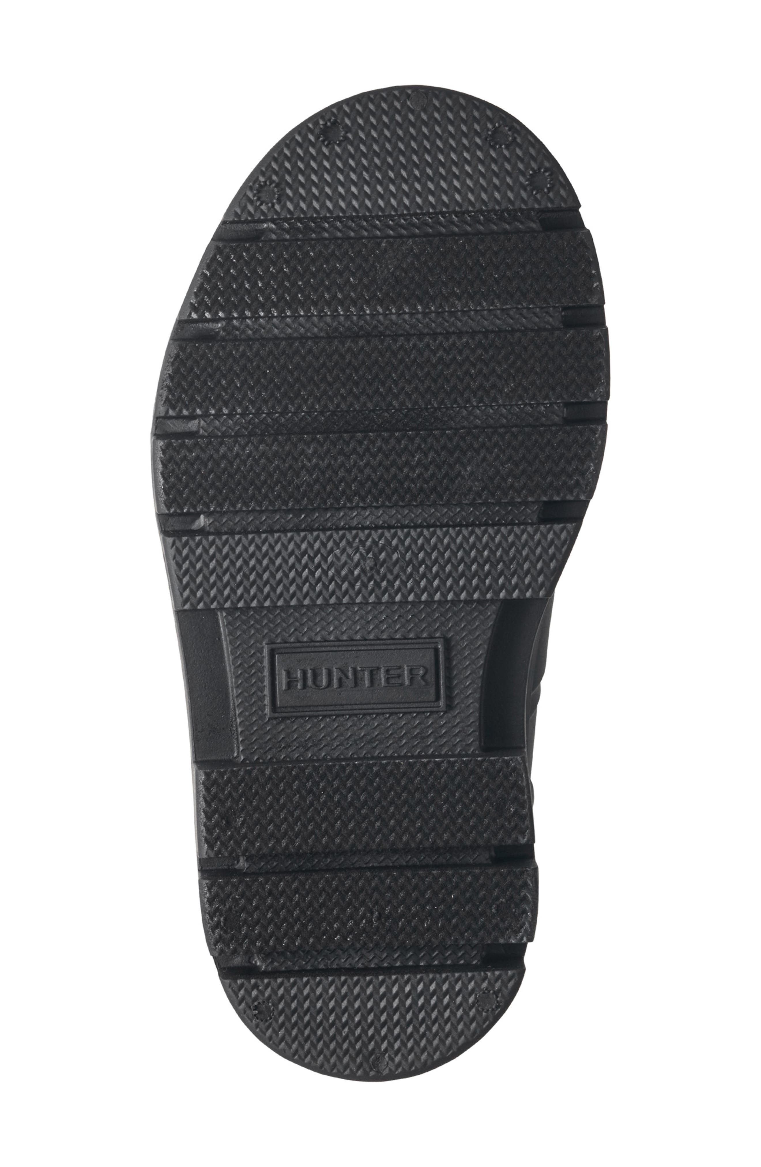 Hunter Kids' Stamp Waterproof Lace-Up Rain Boot, Alternate, color, Black 003