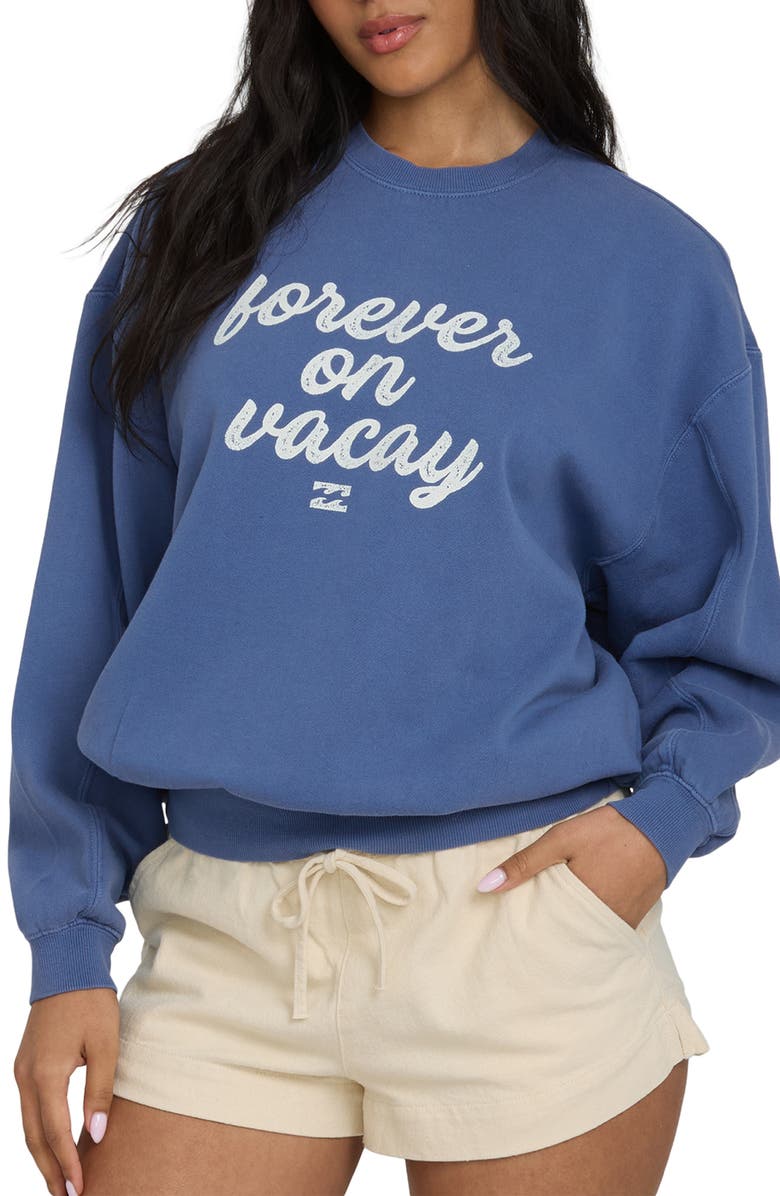 Billabong Treasure Cay Graphic Sweatshirt, Alternate, color, Dutch Blue