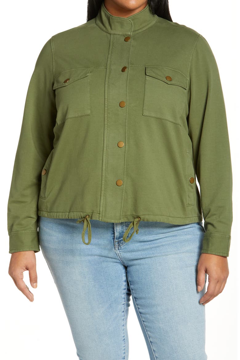 Stretch Cotton Jacket, Alternate, color, GREEN SORREL