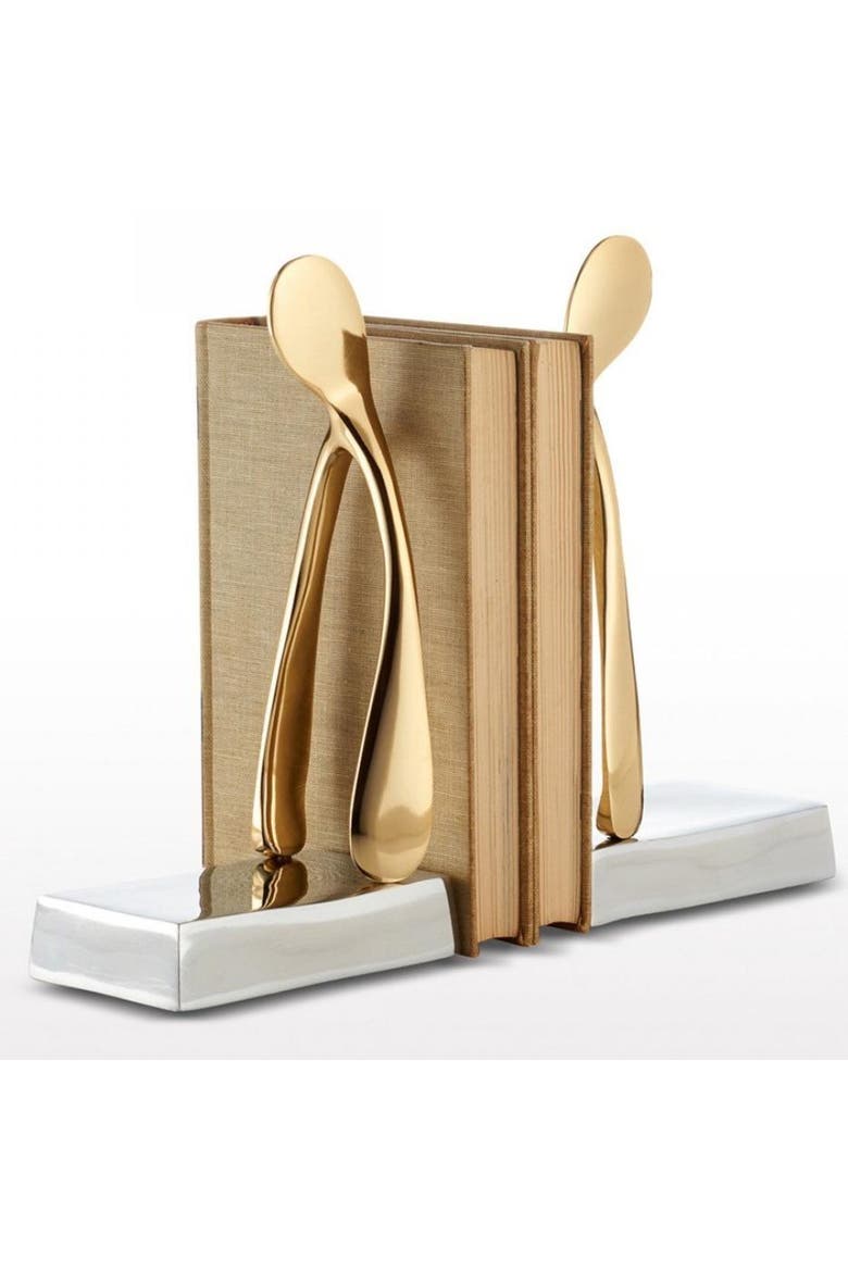 Wishbone Bookend Pair, Main, color, Gold