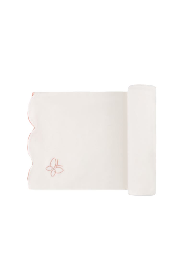 Velour Embroidered Bird & Butterfly Collection - Blanket, Main, color, Ivory/Pink